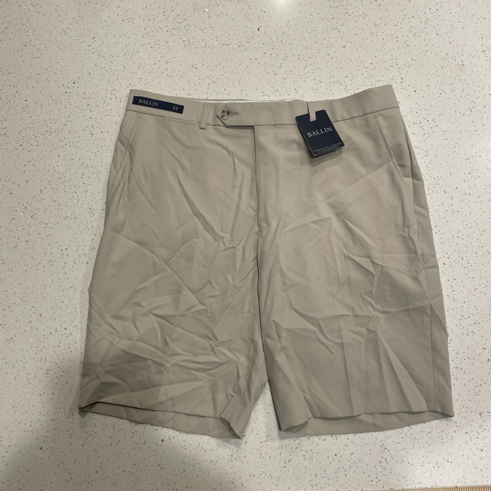 NWT MEN'S BALLIN DRUMMOND SHORTS, SIZE: 34‎ Beige